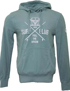 Herren Frottee Hoodie Kapuzenpullover Sweatshirt Bulli »SURF CLUB« Sto.Blau Weiß - Picture 1 of 3