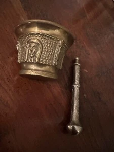 Vintage Brass Mortar & Pestle For Spices or Apothecary Purposes - Picture 1 of 8