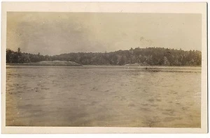 RPPC LAKE or RIVER LANDSCAPE Small Island Pond Postcard Real Picture Photo - Bild 1 von 2