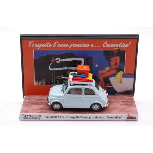 FIAT 500R VACANZE ITALIANE CESENATICO "TI ASPETTO L'ANNO PROSSIMO" 1:43 Brumm Mo - Immagine 1 di 1
