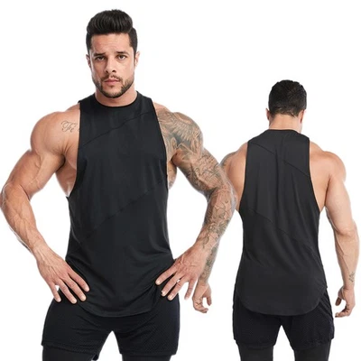 Camiseta sin mangas musculosa sin mangas de fitness para hombre Camiseta sin mangas en blanco lisa Caliente Verano Gimnasio Top Foto 1 de 4