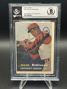 Carta firmata 1957 Topps Frank Robinson Rookie #35 HOF 🔥 BGS autografo autentico - Foto 1 di 5