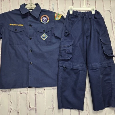 Boy Scouts of America Youth Uniform Shirt Pants Blue Cub Scouts Shirt M Pants 6 - Image 1 of 4
