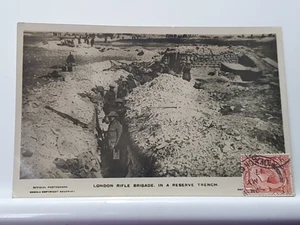Vintage Postcard, London Rifle Brigade On A Reserve Trench (10J) - Picture 1 of 2