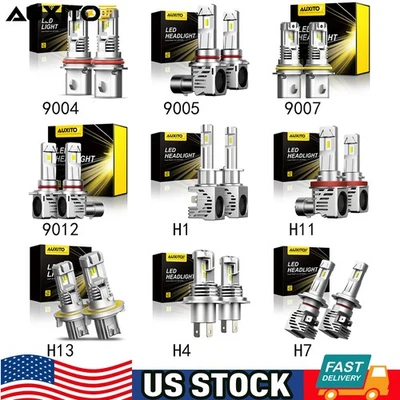 H7 H4 H13 9007 9006 9005 H1 H4 9004 9012 LED Headlight Bulbs High Low Beam H - Image 1 of 4