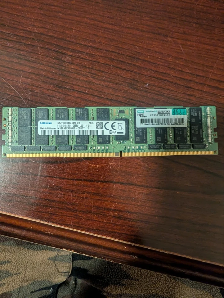 64GB DDR4 ECC LRDIMM Samsung M386A8K40BM2-CTD7Y Equivalent Server Memory RAM 1x - Image 1 of 1