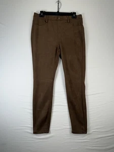 Time And Tru Pants Womens Medium Brown Faux Suede Skinny Stretch Jeggings - Picture 1 of 6