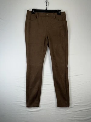 Time And Tru Pants Womens Medium Brown Faux Suede Skinny Stretch Jeggings - Image 1 of 4