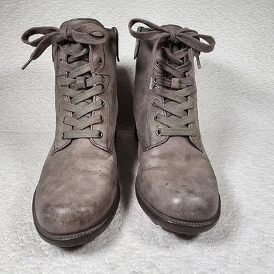 Botas al tobillo Rockport para mujer talla 6 grises con cordones de cuero cremallera trasera senderismo caminar Foto 1 de 4
