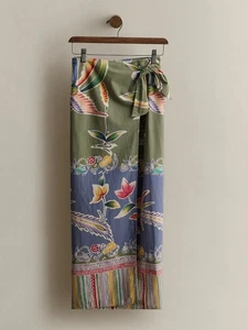 1985 Print Cotton Wrap Skirt Ralph Lauren Vintage - Picture 1 of 9