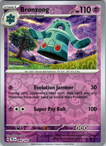 Bronzong Reverse Holo 069/162 SV05: Temporal Forces Uncommon - NM - Picture 1 of 2