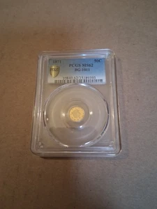 1871 Round 50 Cent Pioneer Fractional GOLD PCGS MS-62 BG-1011 - Bild 1 von 2