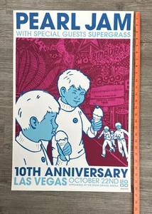 Pearl Jam Las Vegas Poster 10/22/2000 MGM 10th Anniversary 27x18 MINT Original - Picture 1 of 8