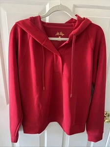 Nuevo Pullover Sudadera con Capucha Lilly Pulitzer Kendy Rojo Malbec Grande $138 Nuevo con Etiquetas - Imagen 1 de 2