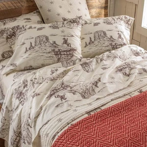 Rod's Tumbleweed Trail (Sheet Set) - Vintage Western Cowboy - Brown Cream - 4... - Picture 1 of 5
