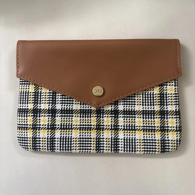 "Bolsa de maquillaje Ipsy despistada bronceada solapa a cuadros 7""x5"""  Foto 1 de 4