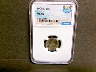 1996-D Roosevelt Dime 10c-NGC MS 66-Only 60 Of These In This Grade From NGC! - Image 1 of 4