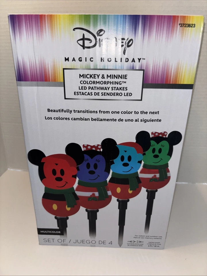 Holiday Accents Disney Mickey and Minnie Color Changing Pathway Lights