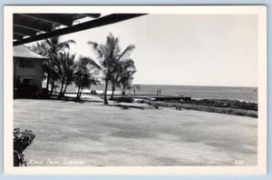 POSTAL FOTO OCÉANO VISTA PANORÁMICA HOTEL HAWAII JARDÍN KONA INN RPPC de 1950 - Imagen 1 de 2