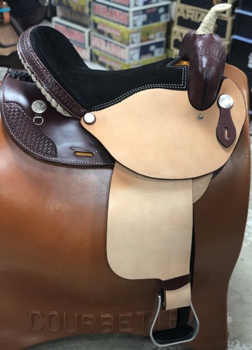 Dakota Barrel Racing Saddle 15” or 16” Semi QH Bars Padded Seat, Roughout #305