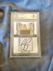 Tarjeta coleccionable con autógrafo de Emilia Clarke certificado por Beckett Juego de Tronos Daenerys - Imagen 1 de 3
