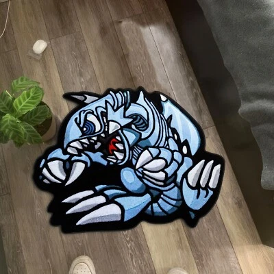 WARNA RUGS Blue Eyes Dragon Anime Area Rug, Yugioh Fan Carpet, Anime Lover Gift