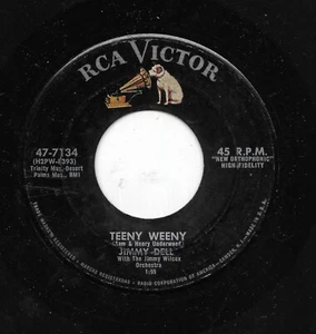 JIMMY DELL 45RPM '58 RCA VICTOR SHE WON'T PET/TEENY WEENY ARIZONA TEEN ROCKERS - Foto 1 di 1