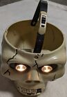 VTG Halloween Skull Candy Bucket Lighted Flashlight Eyes For Parts/Repars