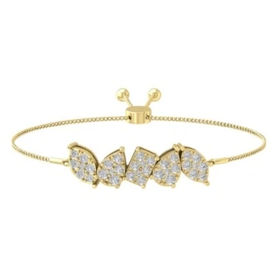 Brazalete Bolo Diamante Oro Amarillo 10K 1 Cttw, Color I-J, Claridad I2-I3, 7" Foto 1 de 4