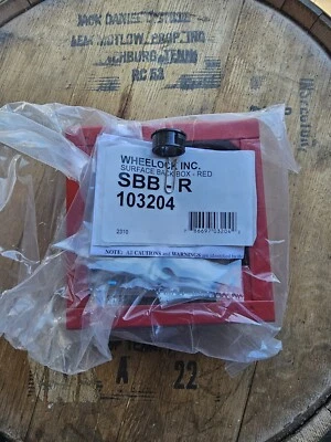 WHEELOCK 103204 SBB-R SURFACE MOUNT RED FIRE ALARM BACK BOX W/ HARDWARE