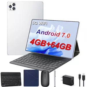 Android 7.0 Tablet Tablet 4GB+64GB 10 inch PC Tablet with Mouse Keyboard Stylus - Picture 1 of 24