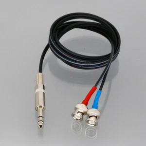 Cable 6.35mm 1/4" TRS Stereo Plug to Hot Cold 2x BNC Male RG174 5M Audio Tester - Picture 1 of 4