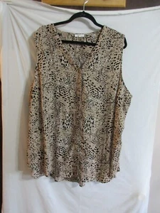 MAURICE'S  PLUS SIZE WOMEN'S  ANIMAL PRINT SLEEVELESS BUTTON FRONT TOP SIZE 3X - Picture 1 of 3