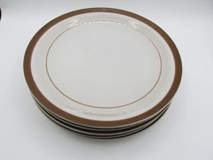 SET OF 5 VINTAGE BROWN MONTERREY STONEWARE BY MSI JAPAN 10 1/4" DINNER PLATES! - Picture 1 of 6