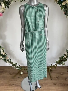 Maxi Vestido Mujer Joules Talla 10 Julia Verde Rayas Estampado Abeja Jersey NUEVO OX66 - Imagen 1 de 24