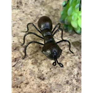 SOLID Metal Yard BLACK ANT WHIMSICAL Garden Decor Home Outdoor U70 - Picture 1 of 2