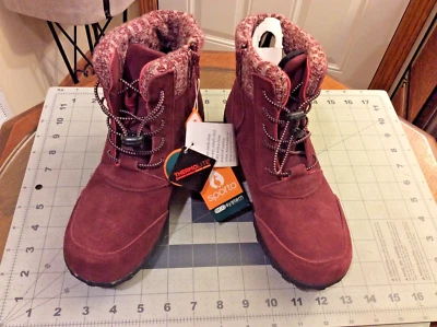 BOTAS Sporto ECO System Para Mujer Boho Borgoña Gamuza Impermeables Termolite Talla 7W Foto 1 de 4