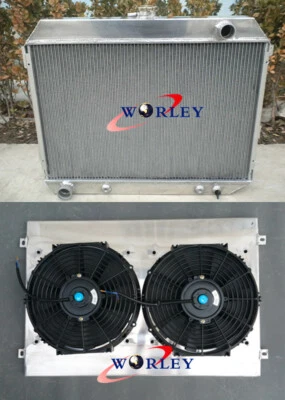 Radiador y cubierta y ventiladores para 68-74 Dodge Charger/Challenger 70-74/68-72 Plymouth GTX Foto 1 de 4