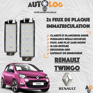 ✳️ 2x Feux de plaque d'immatriculation LED RENAULT TWINGO ✳️Anti-Erreur OBD✳️ - Picture 1 of 9