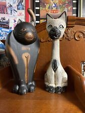 Wooden cat figurines