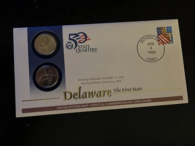 1999 Delaware state quarters P&D Set  1st Day Issue Free Shipping - Image 1 of 2