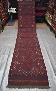 Handmade Afghan Mushvani Persian Runner Rug 2x12 Antique Oriental Hallway Carpet - Picture 1 of 13