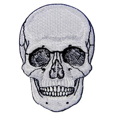 Embroidered Patches Iron Sew On transfers Badges appliques Skeletons Skulls 086R - Image 1 of 3