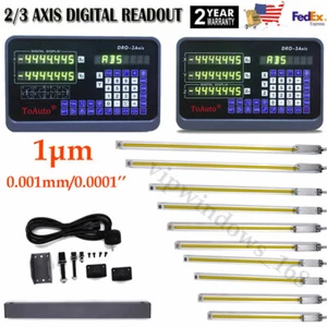 2/3 Achsen DRO Hochpräzise 1um Linearwaage Digitalanzeige für Drehmaschine Fräse, USA - Bild 1 von 35
