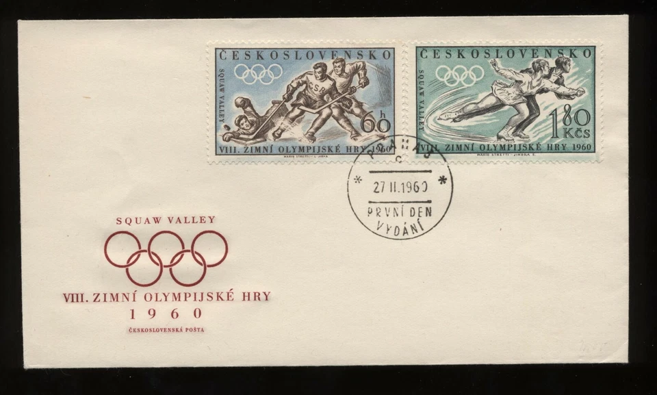 Czechoslovakia 1960 Olympics Squaw Valley Series Su FDC N3522 - Image 1 of 1