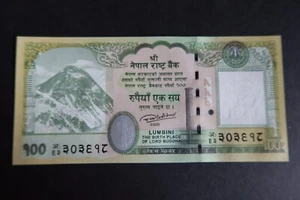 NEPAL 2019 ISSUE, 100 RUPEES, P80, RHINO & CALF - UNCIRCULATED - Picture 1 of 2