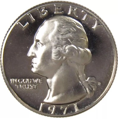 1971 S Washington Quarter Choice Proof 25c US Coin Collectible - Image 1 of 3