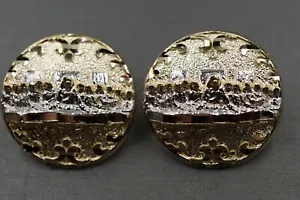 Pendientes de tachuelas de oro amarillo liso de 0,8" corte de diamante redondo de dos tonos para la última cena. - Imagen 1 de 12