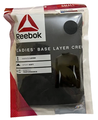 Blusa Reebok Camada Base Feminina Tamanho Pequeno Cinza Escuro Tripulação Mangas Compridas Elásticas NOVA - Imagem 1 de 4