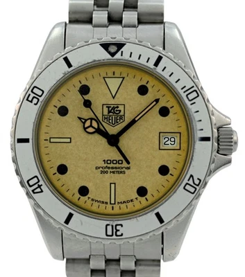 Tag Heuer 37mm relógio de quartzo suíço masculino série 1000 mostrador luminoso ref 989.113 N! - Imagem 1 de 4
